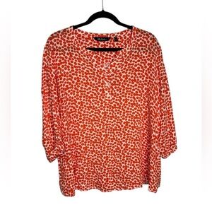 Ulla Popkin Orange Polka Dot Women’s Blouse Size 16/18